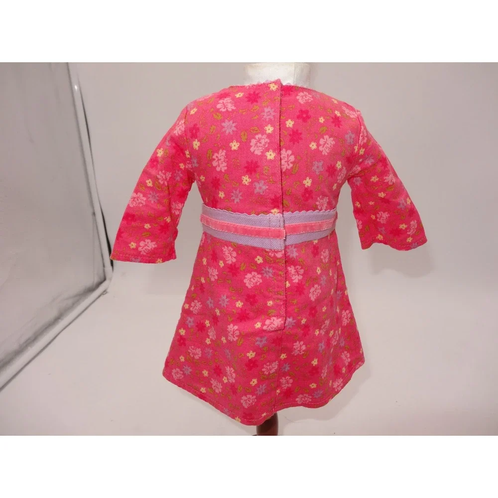 American Girl Doll Chrissa Maxwell Meet Dress Pink Floral Long Sleeve Outfit